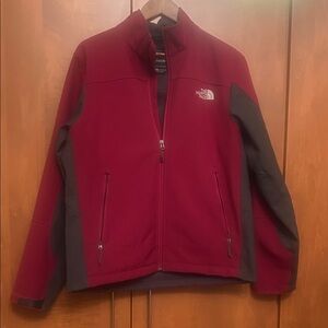 The North Face Men's Performance Jacket in Red and Gray - Medium